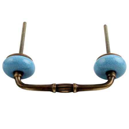 Turquoise Crackle Ceramic Bridge Handle